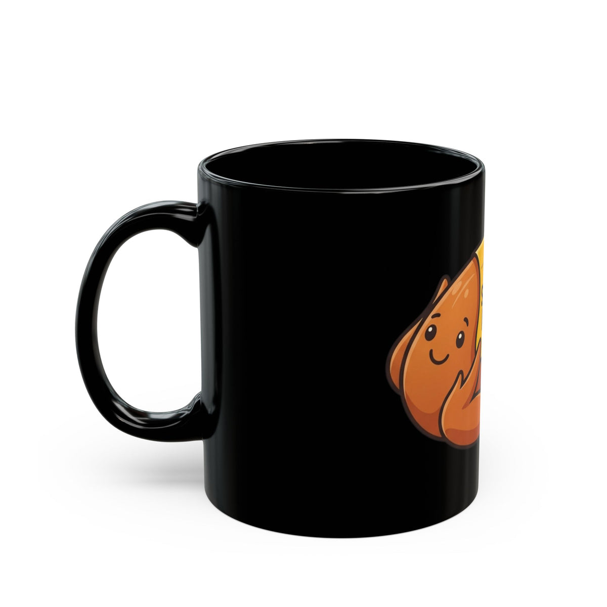 "Emotional Support Turkey" Black Ceramic Mug — Graphic