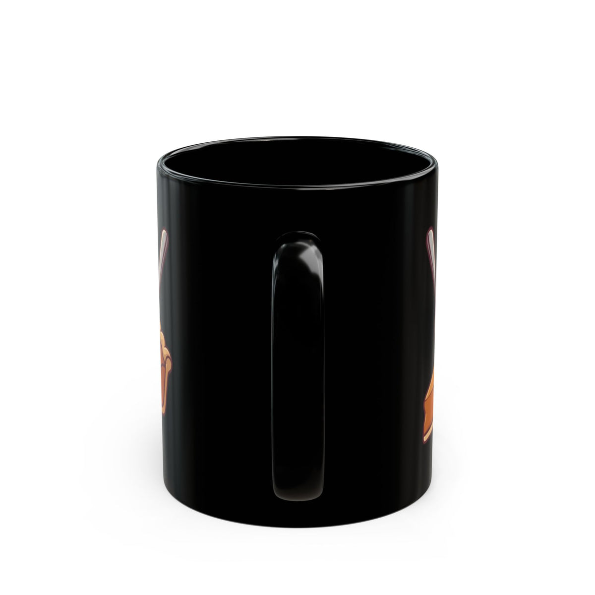 "Life Is Short - Eat" Black Ceramic Mug — Graphic