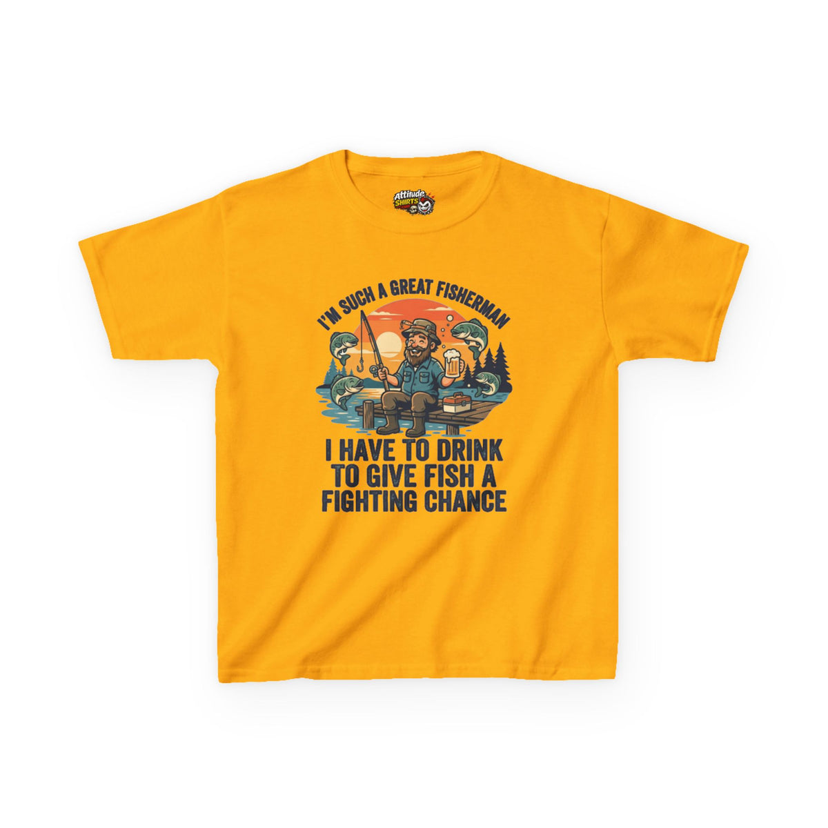 "Drink to Give Fish a Fighting Chance" Kids Tee