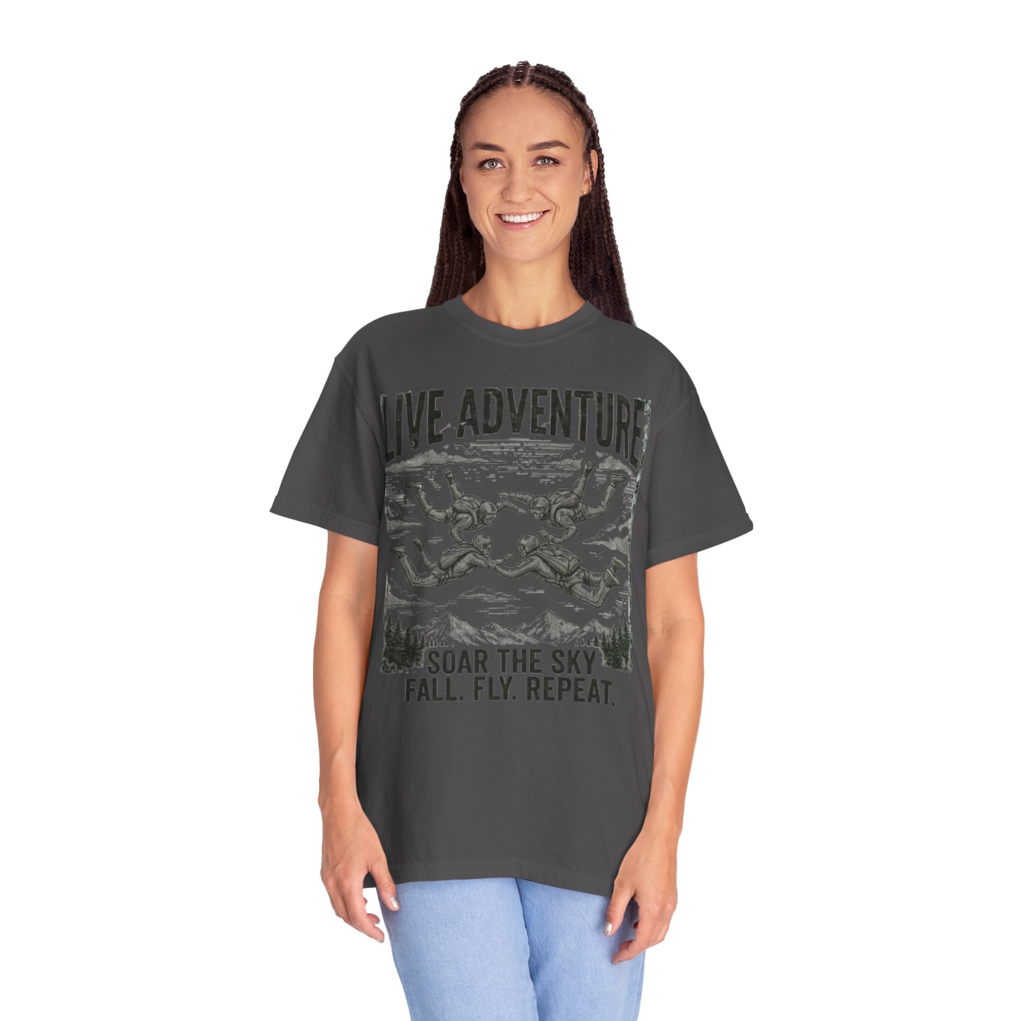 "Live Adventure - Skydive" Unisex Garment-Dyed Tee