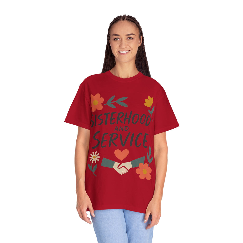 "Sisterhood and Service" Unisex Garment-Dyed T-shirt