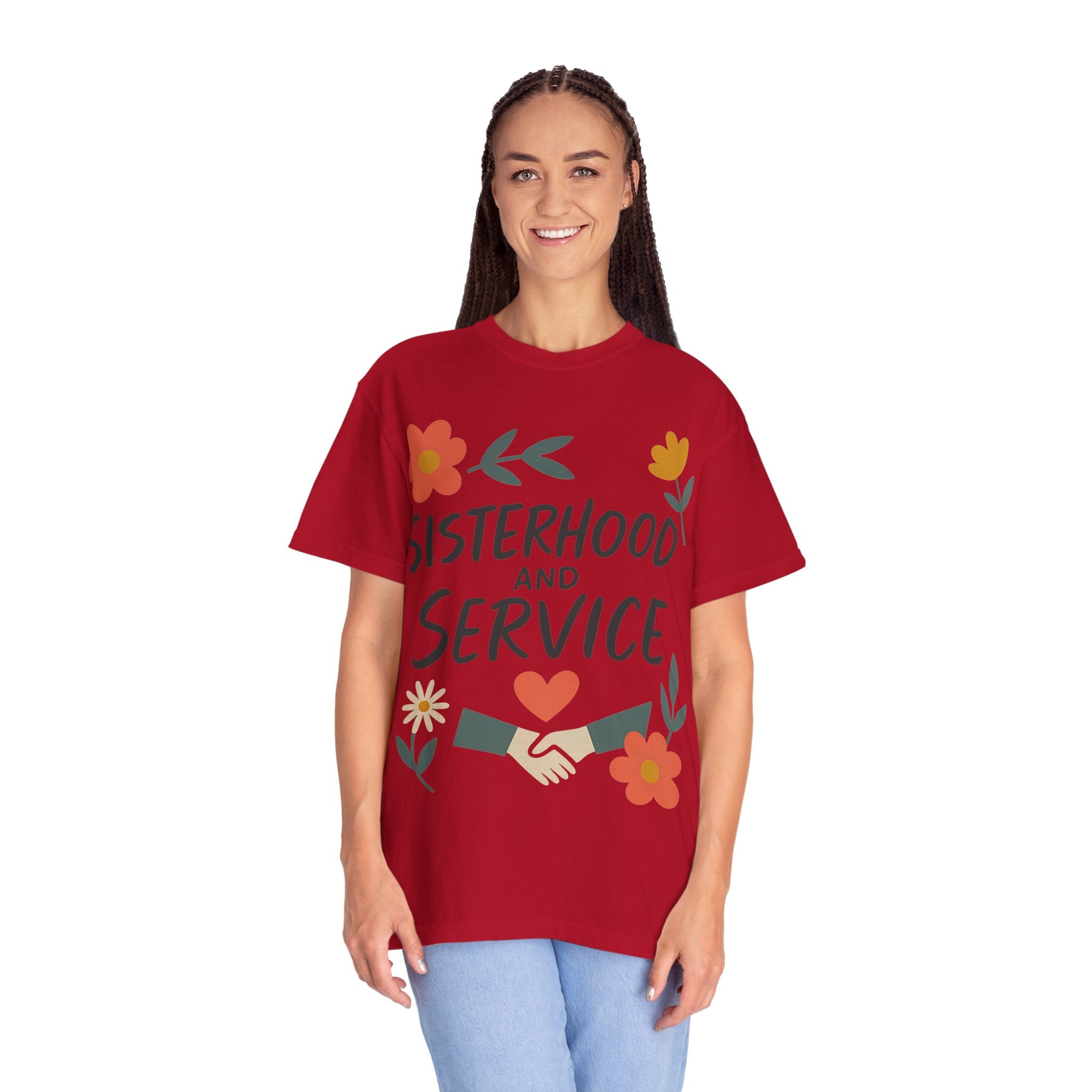 "Sisterhood and Service" Unisex Garment-Dyed T-shirt