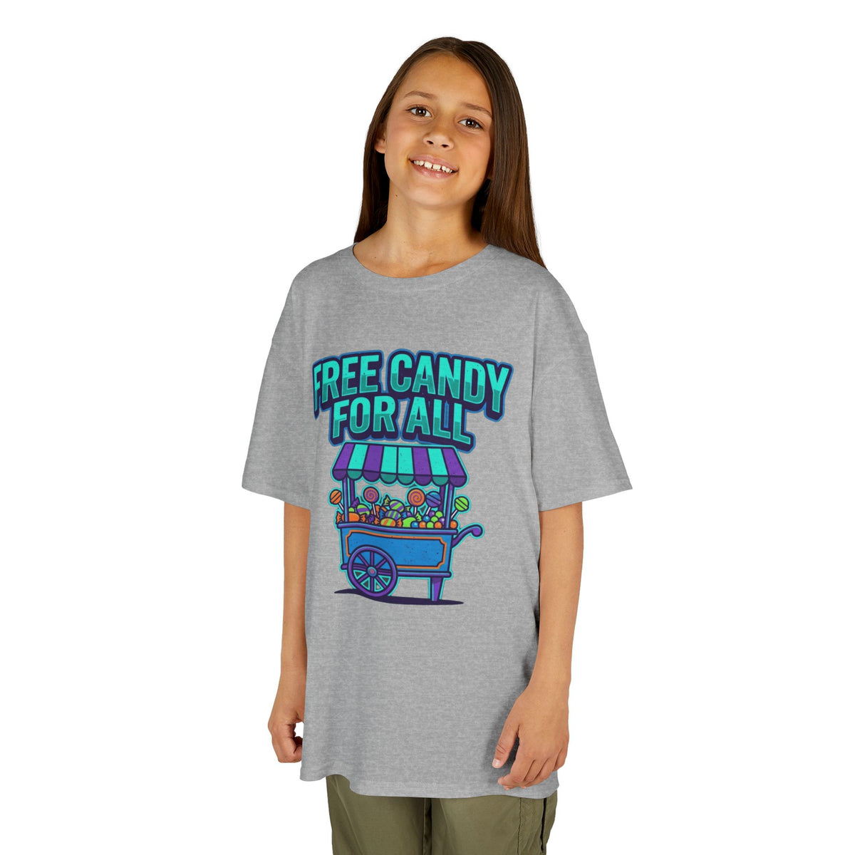 Color: Sport Grey | Free Candy For All Kids Tee