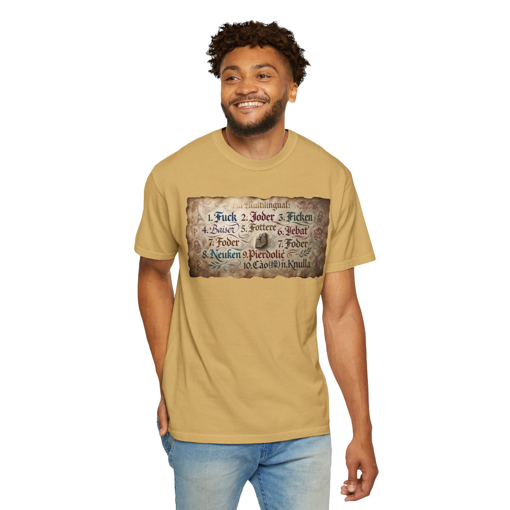 "Multilingual" Unisex Garment-Dyed Tee
