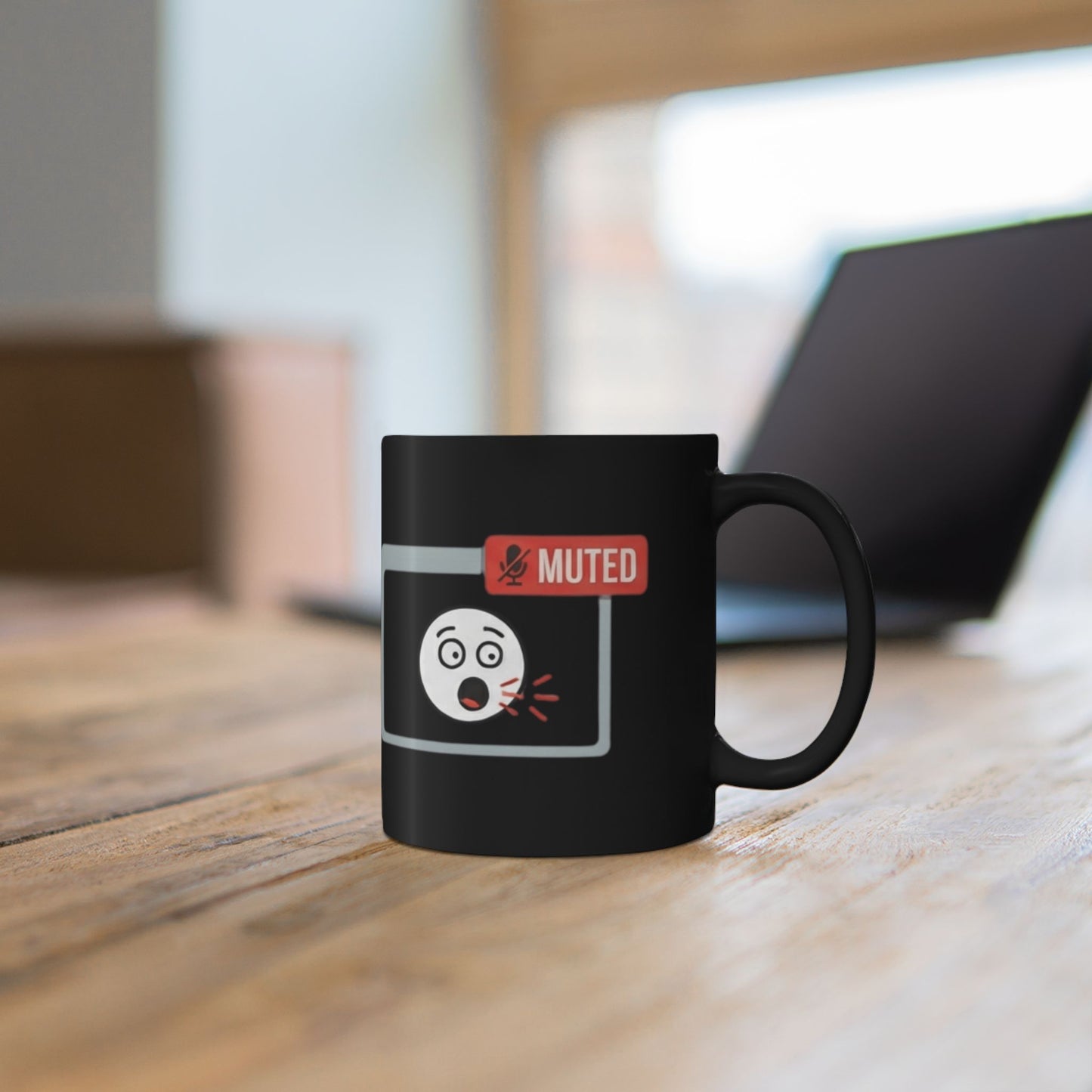 "I Found The Mute" Black Ceramic Mug — Graphic