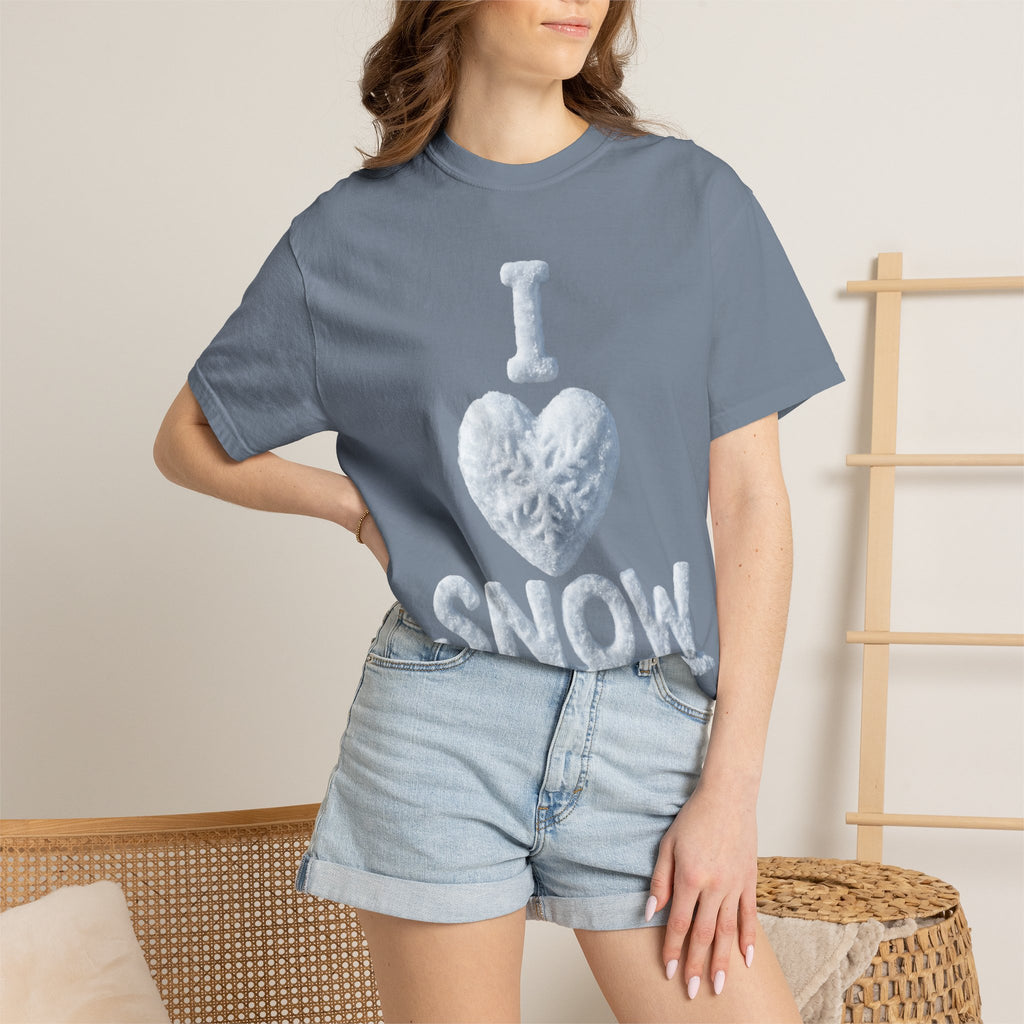 "I Love Snow" Unisex Garment-Dyed T-shirt