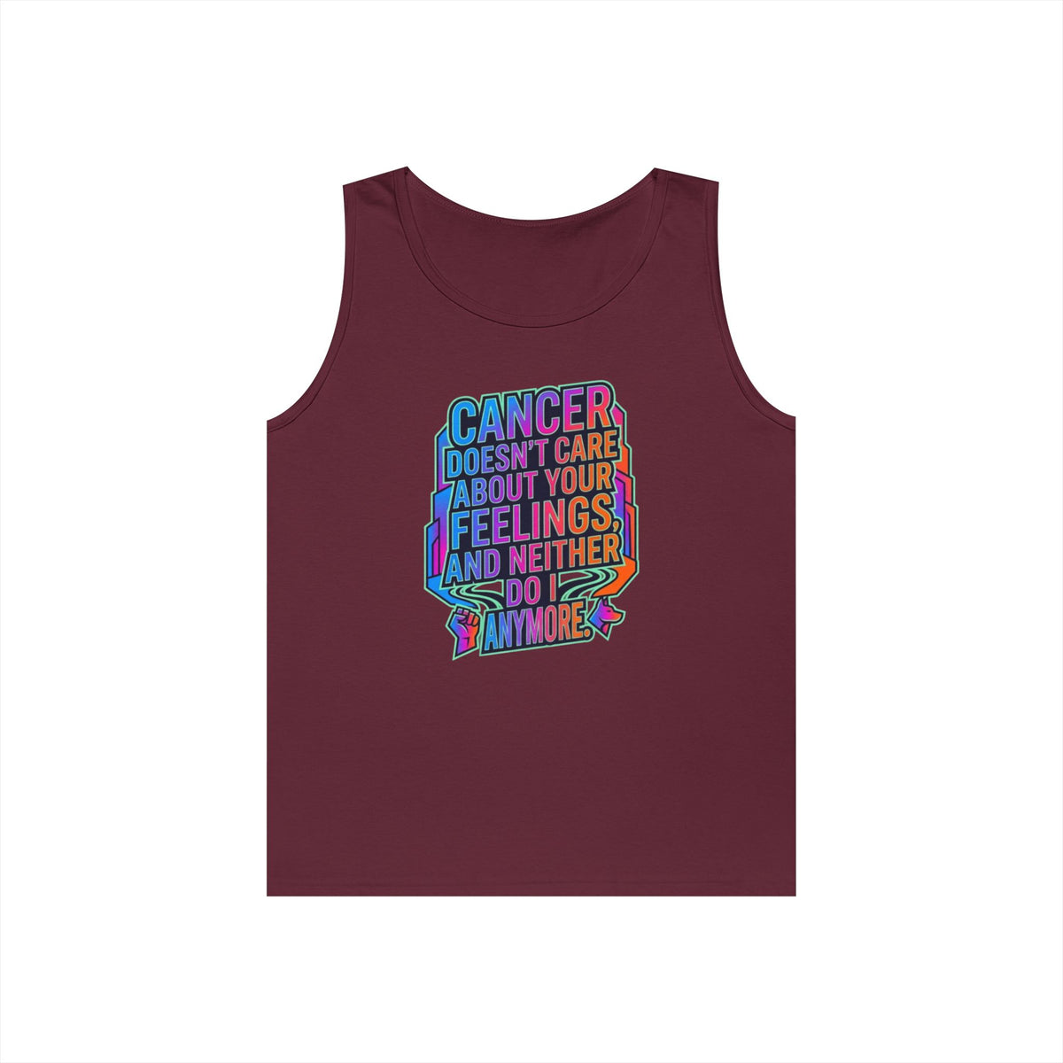 Color: Maroon | Cancer Doesn't Care About Your Feelings Tank Top