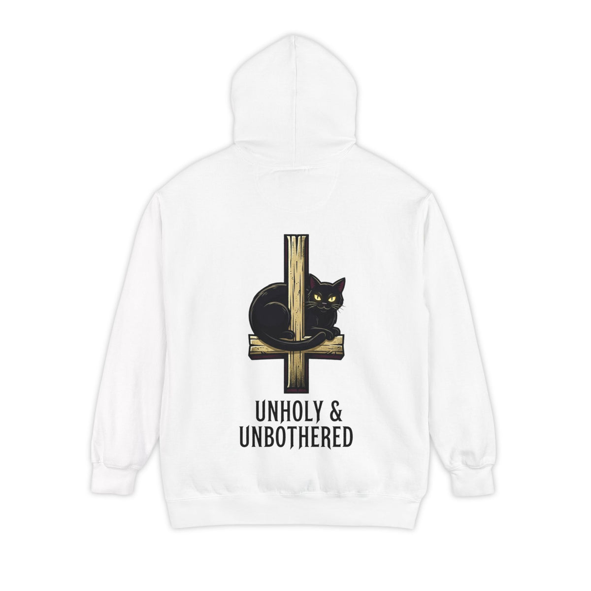 Color: White | Unholy and Unbothered Garment-Dyed Hoodie