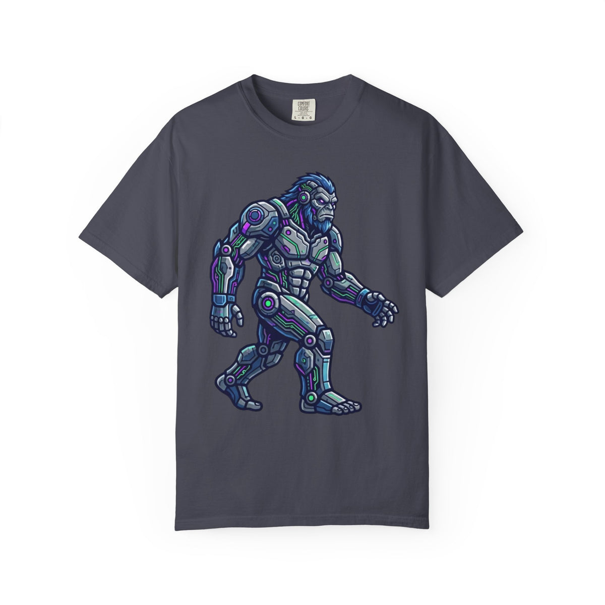 Color: Navy | Cyber Bigfoot Unisex Garment-Dyed Tee