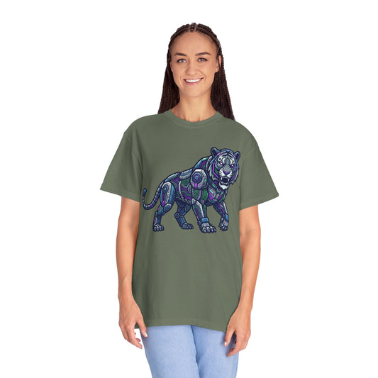Color: Moss | Cyber Tiger Unisex Garment-Dyed Tee