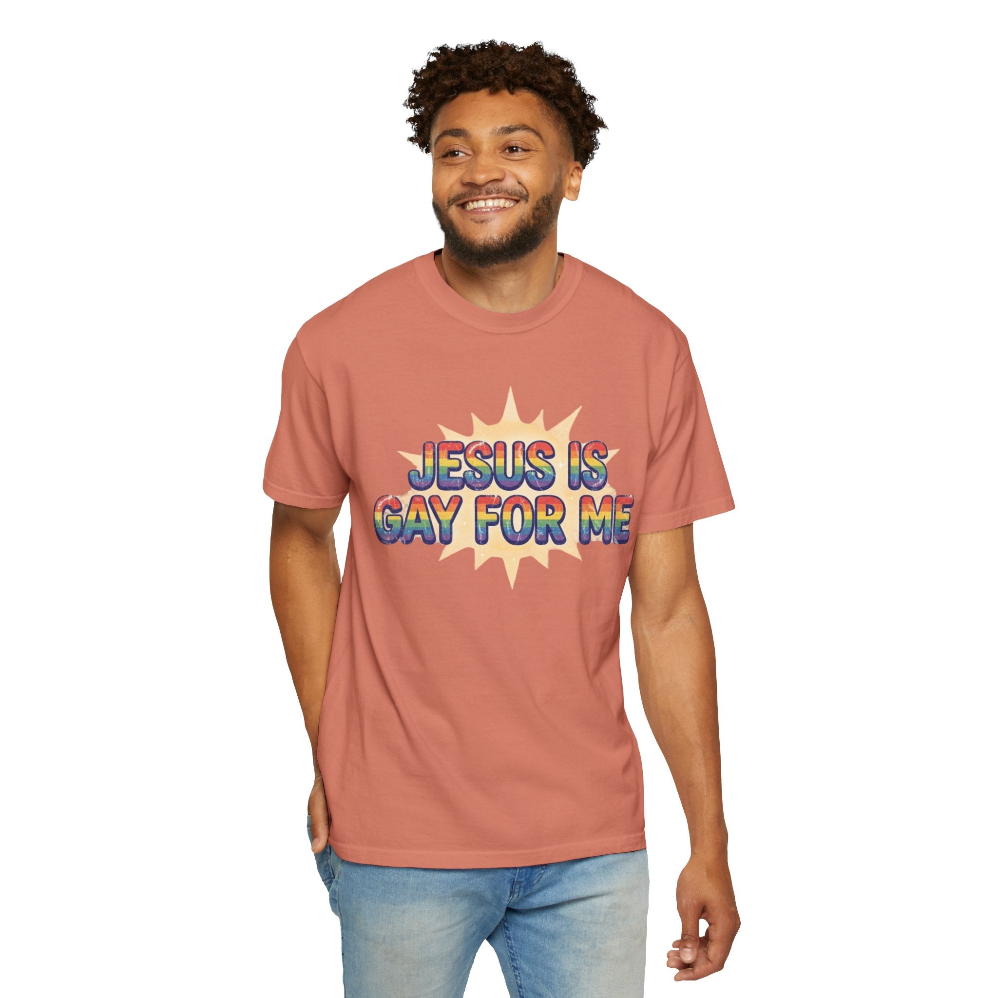 "Jesus is Gay For Me" Unisex Garment-Dyed Tee