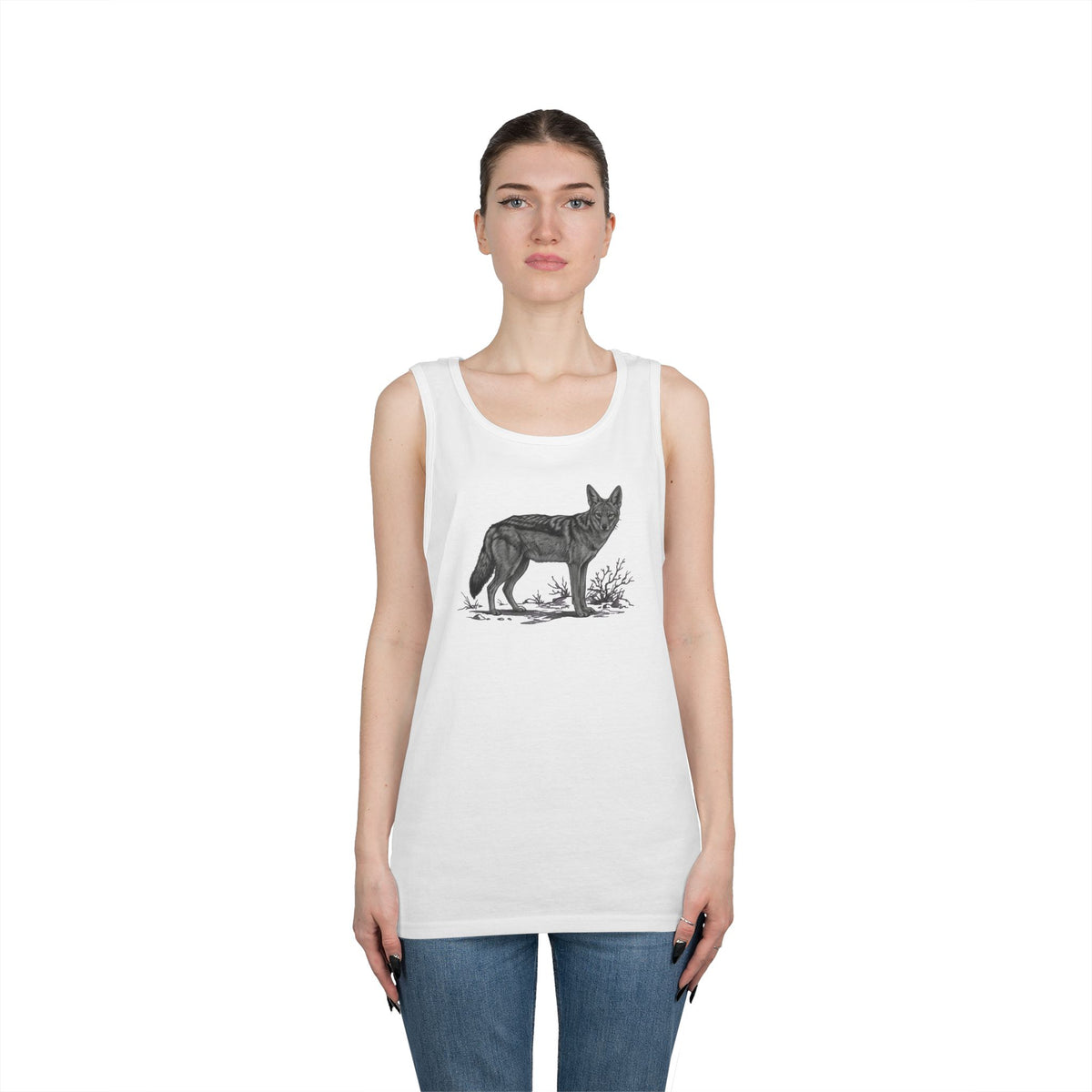 "Pencil Sketch Art Coyote" Tank Top