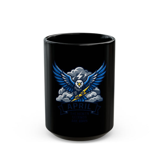 "April Legend" Black Ceramic Mug