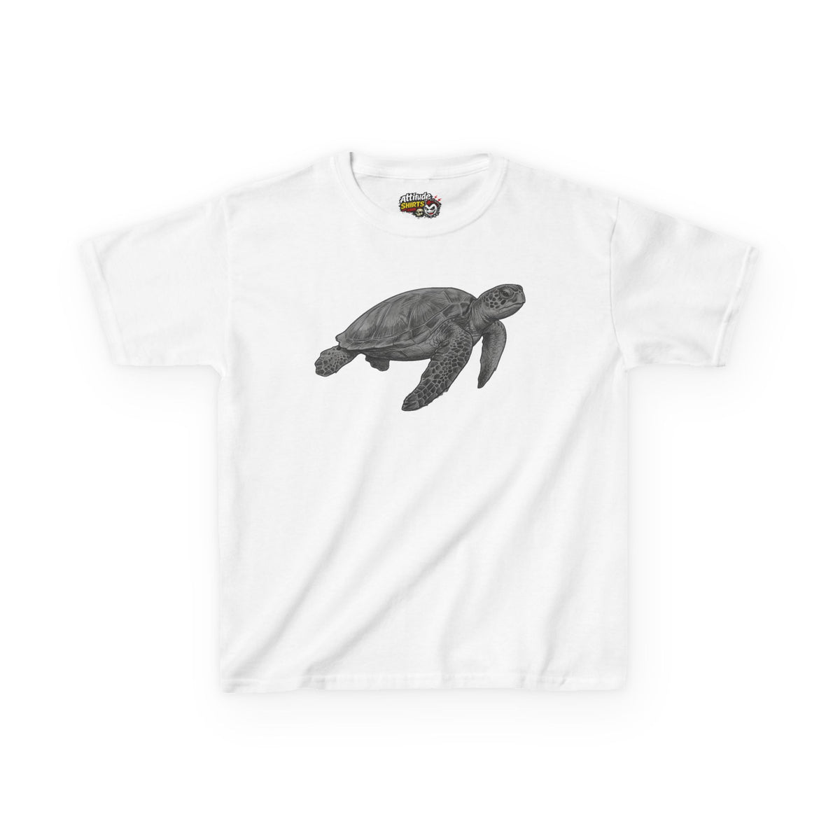 "Pencil Sketch Art Sea Turtle" Kids Tee