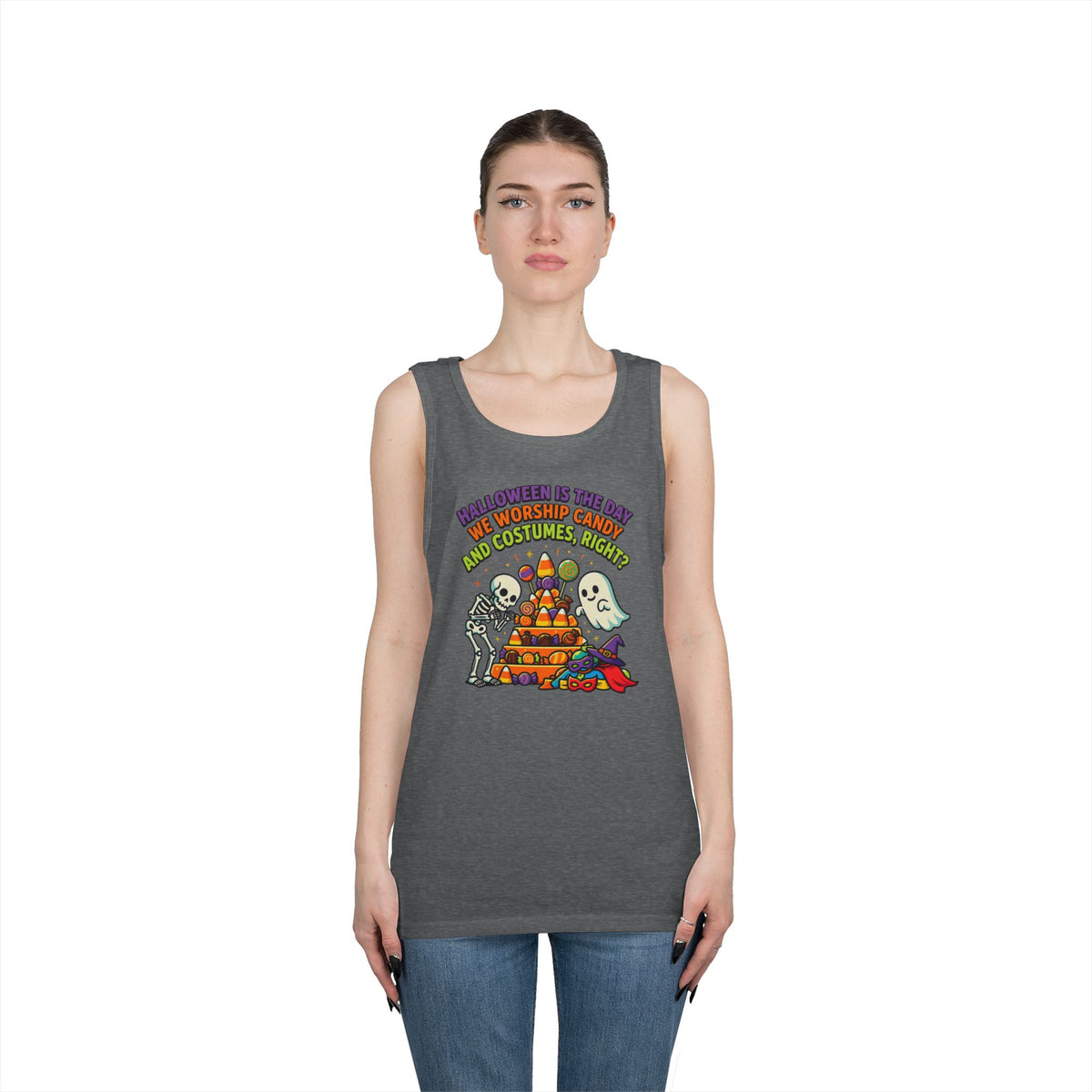 Color: Graphite Heather | Worship Candy Tank Top