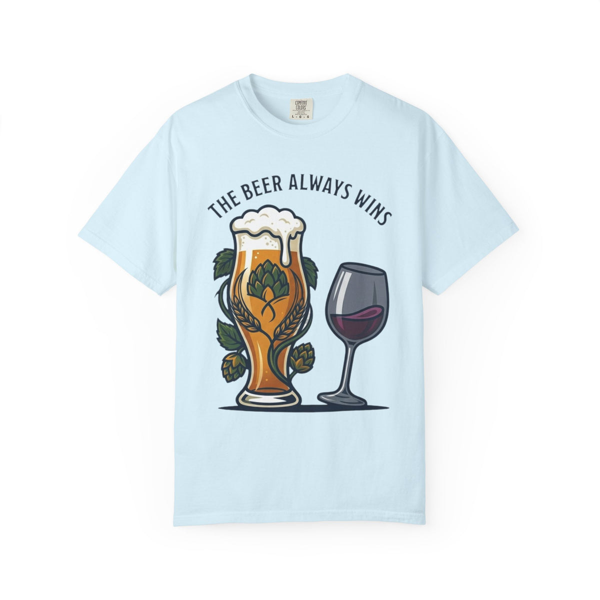 Color: Chambray | The Beer Always Wins Unisex Garment-Dyed Tee