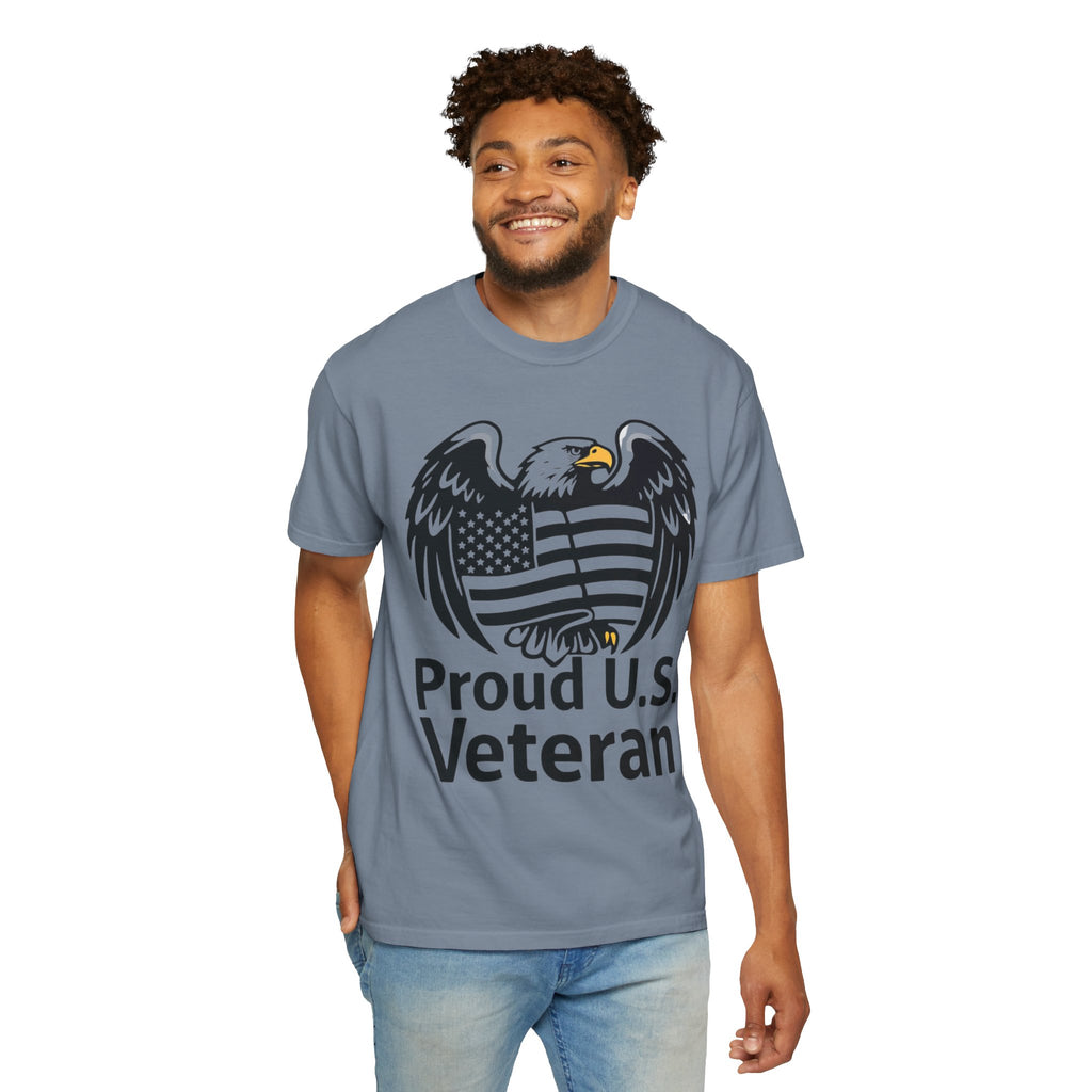 "Proud US Veteran-2" Unisex Garment-Dyed T-shirt