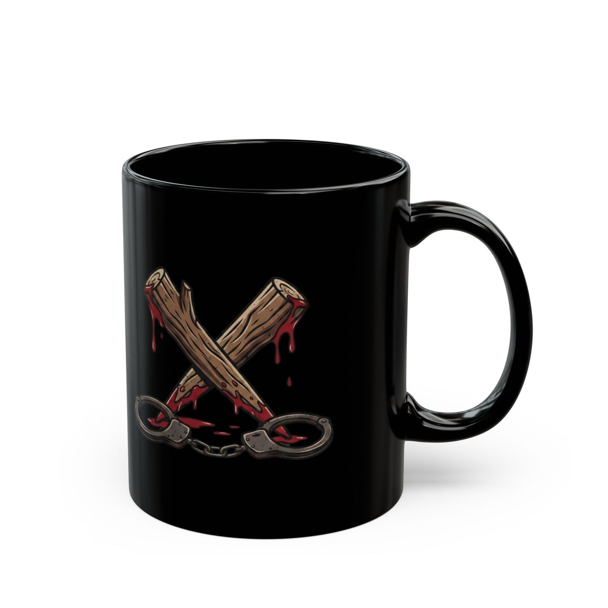 "Pound Your Stake In Me" Black Ceramic Mug — Graphic
