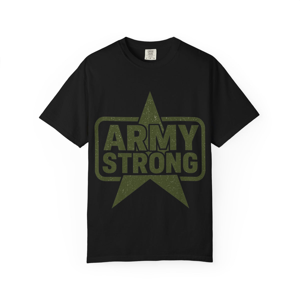 Color: Black | Army Strong Unisex Garment-Dyed T-shirt