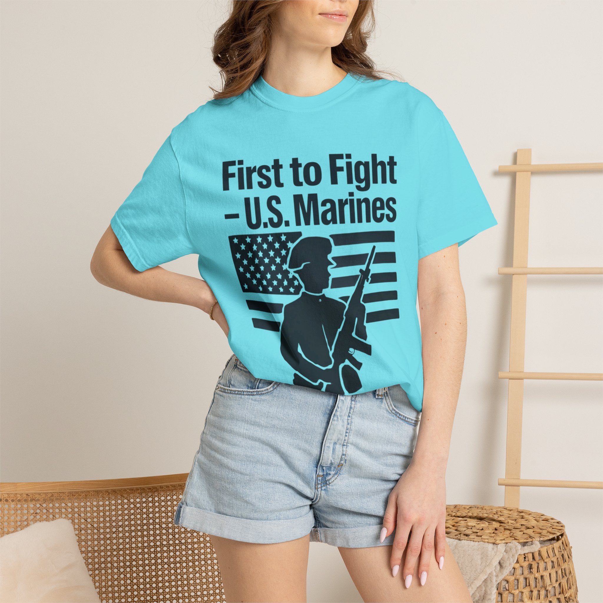 "First to Fight" Unisex Garment-Dyed T-shirt
