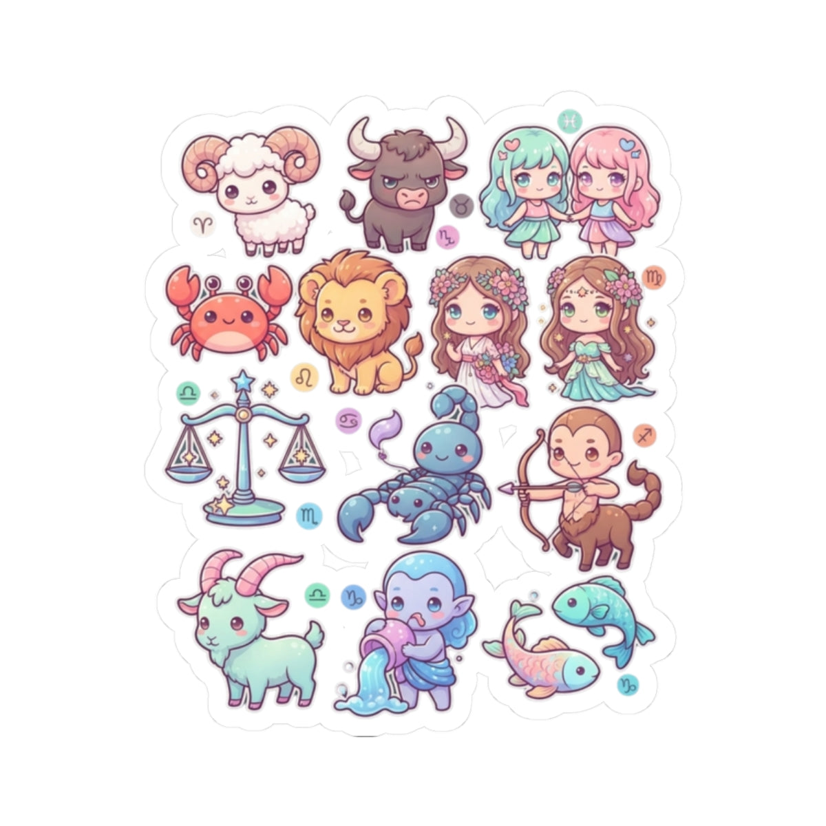 "Cute Chibi Zodiac" Sticker — Main