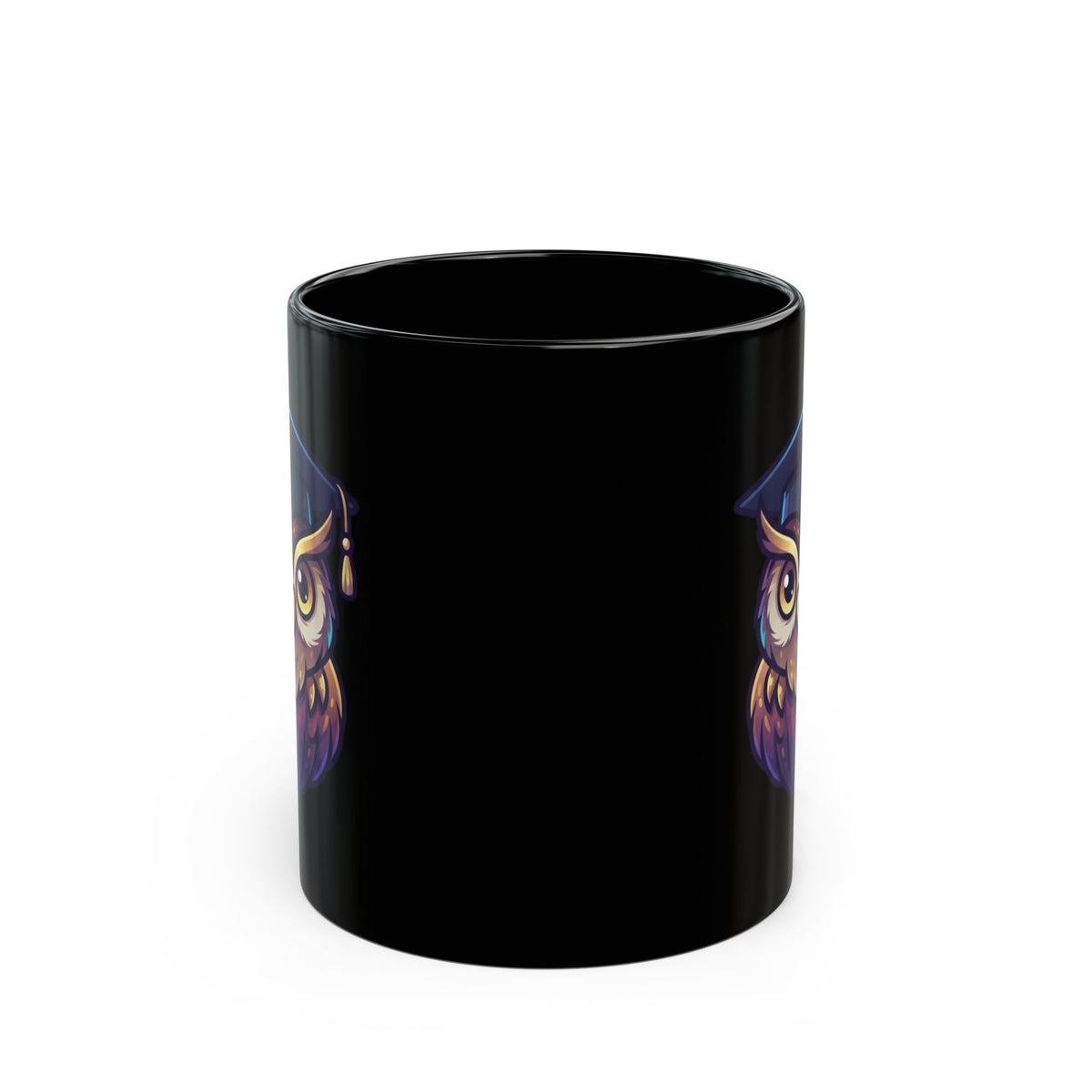 "Owl Credible" Black Ceramic Mug — Graphic