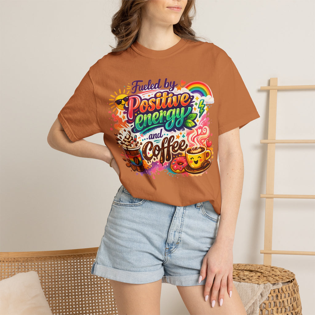 "The Caffeine-Induced Optimist" Unisex Garment-Dyed T-shirt