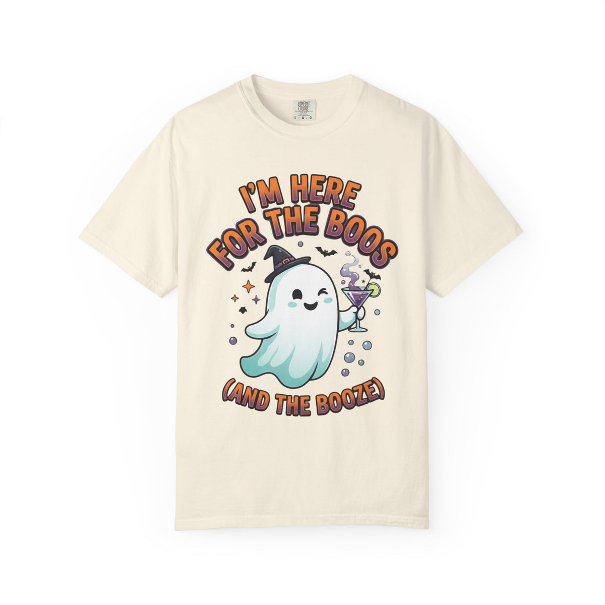 Color: Ivory | I'm Here For The Boos Unisex Garment-Dyed Tee