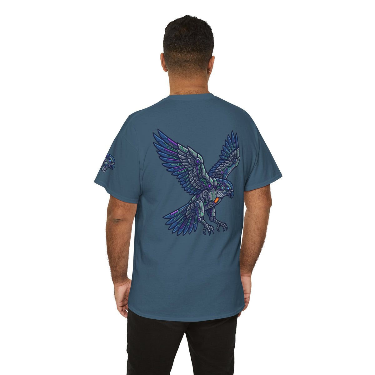 Color: Indigo Blue | Cyber Eagle Premium Graphic Tee