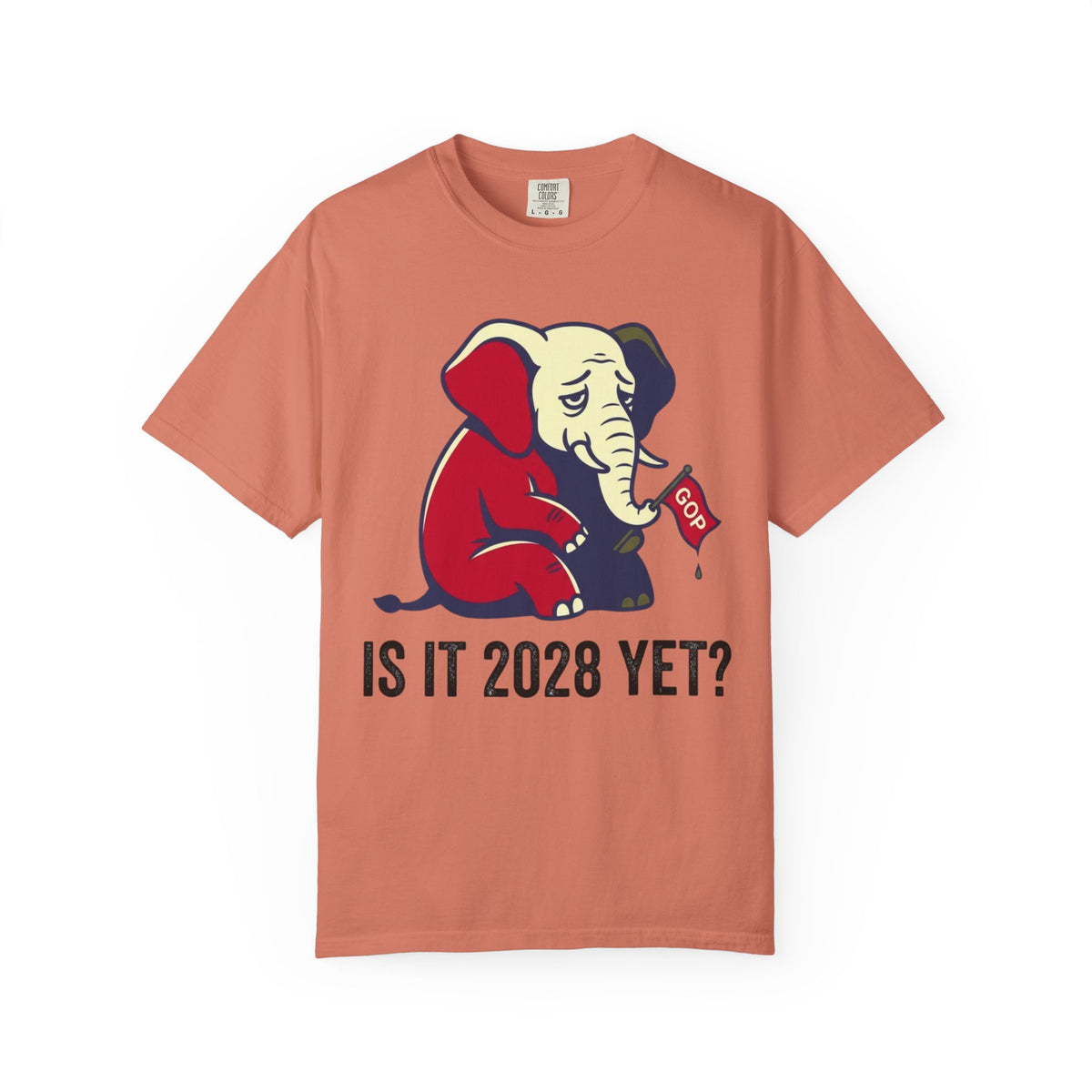 Color: Terracotta | Is It 2028 Yet Unisex Garment-Dyed Tee