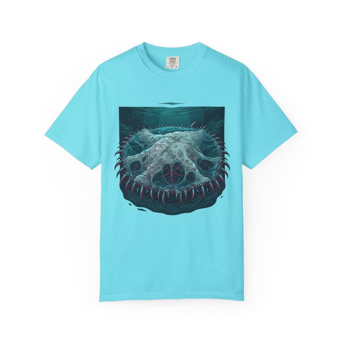 Color: Lagoon Blue | El Cuero-The Hide (South American Folklore) Unisex Garment-Dyed Tee