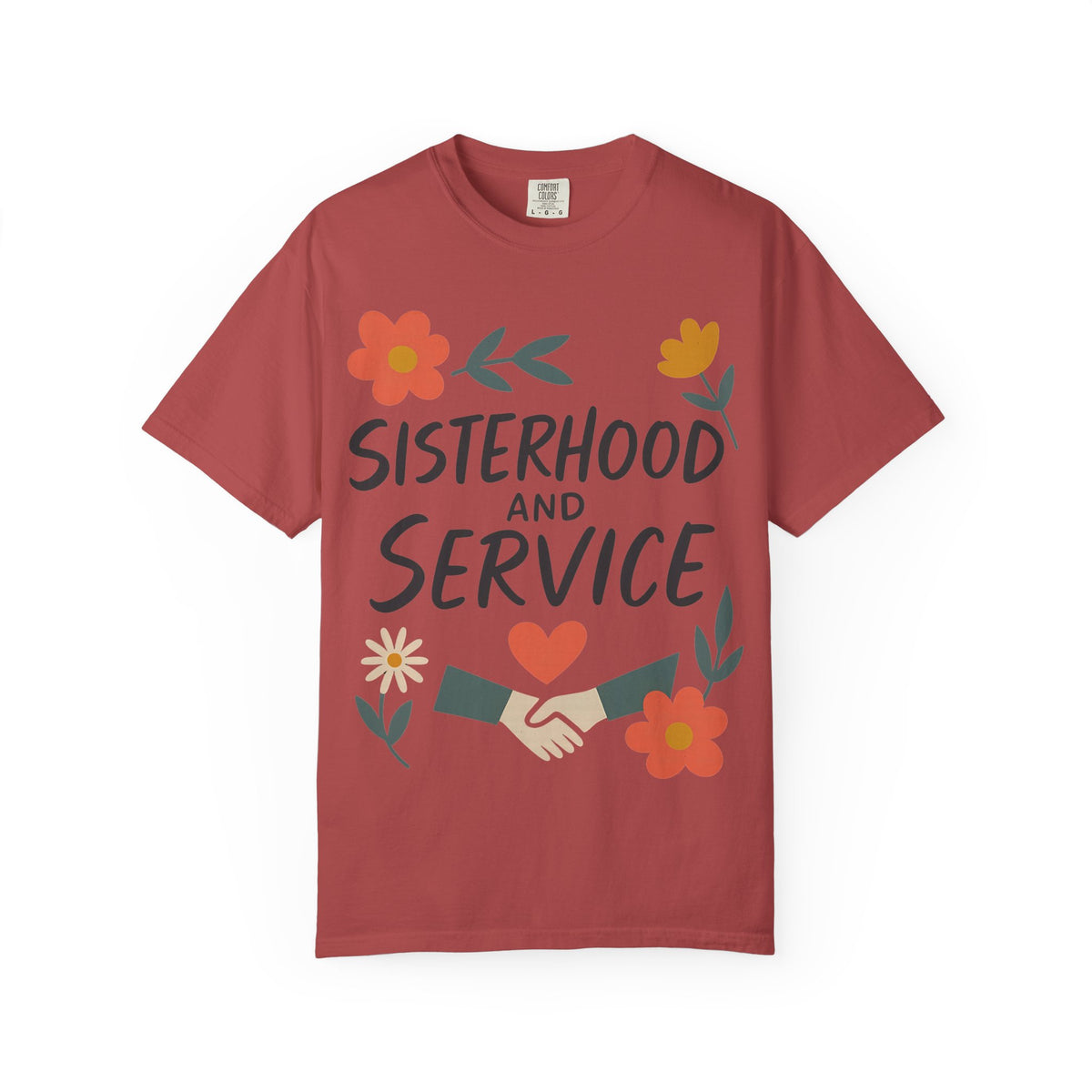 Color: Crimson | Sisterhood and Service Unisex Garment-Dyed T-shirt
