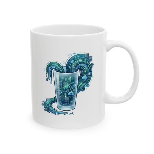 "Glass of Data" White Ceramic Mug