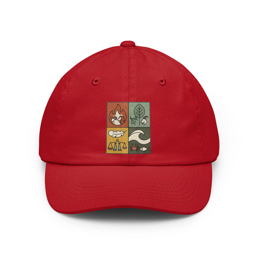 Color: Red | Four Elements- Fire, Earth, Air, Water Dad Hat
