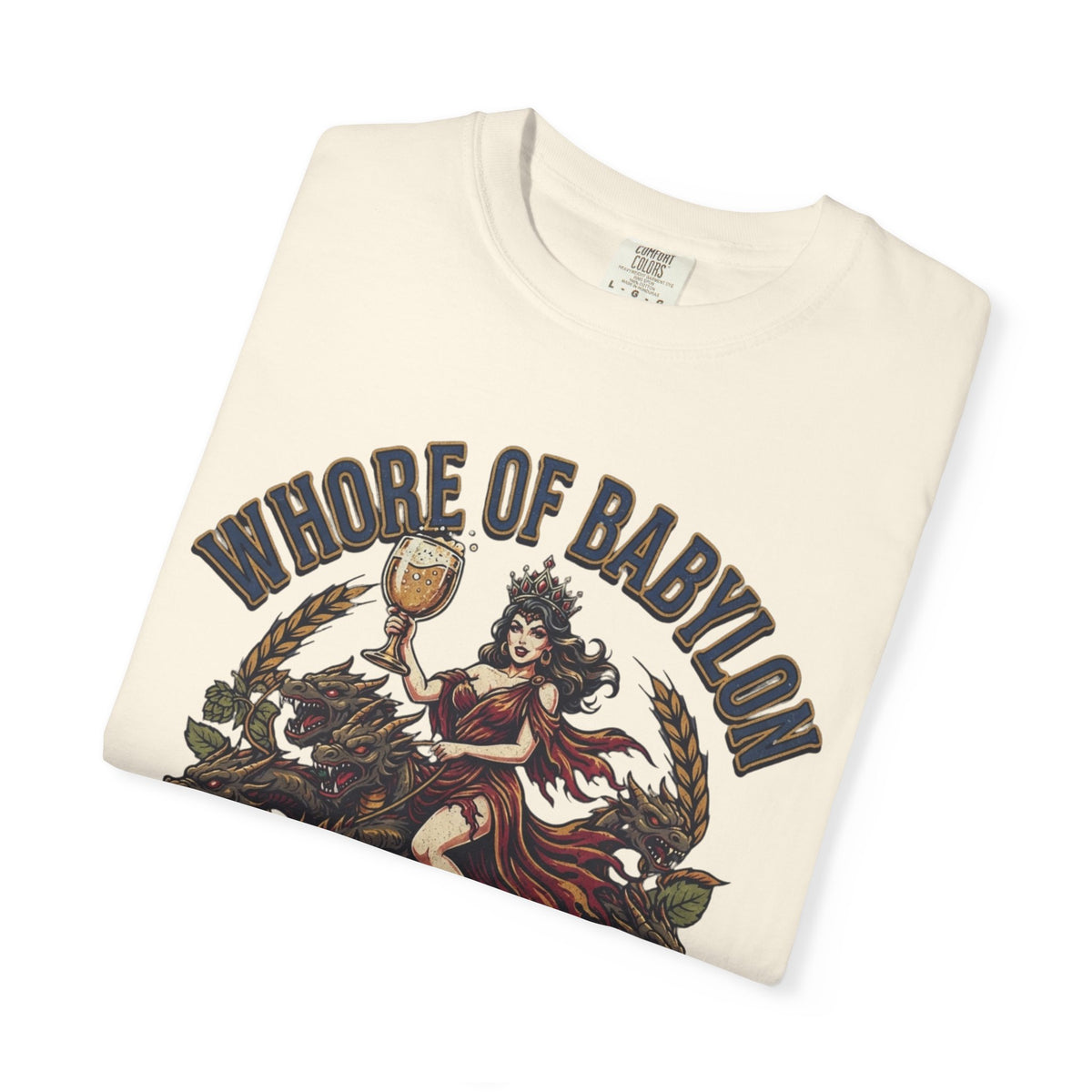 "Good Book Series Whore of Babylon" Unisex Garment-Dyed Tee