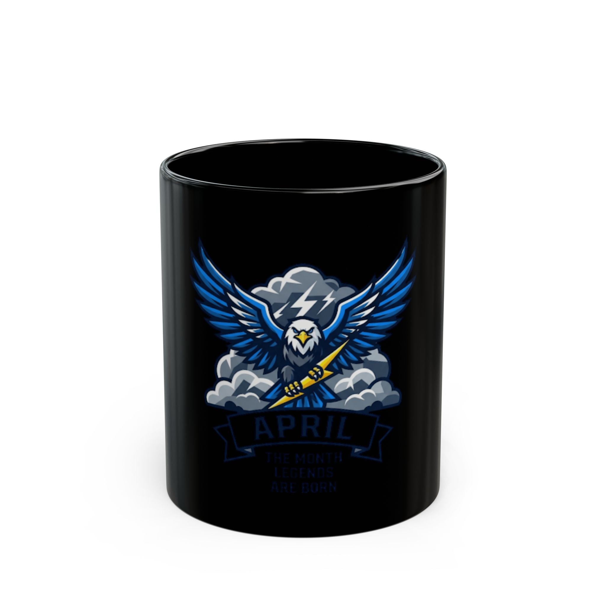 "April Legend" Black Ceramic Mug