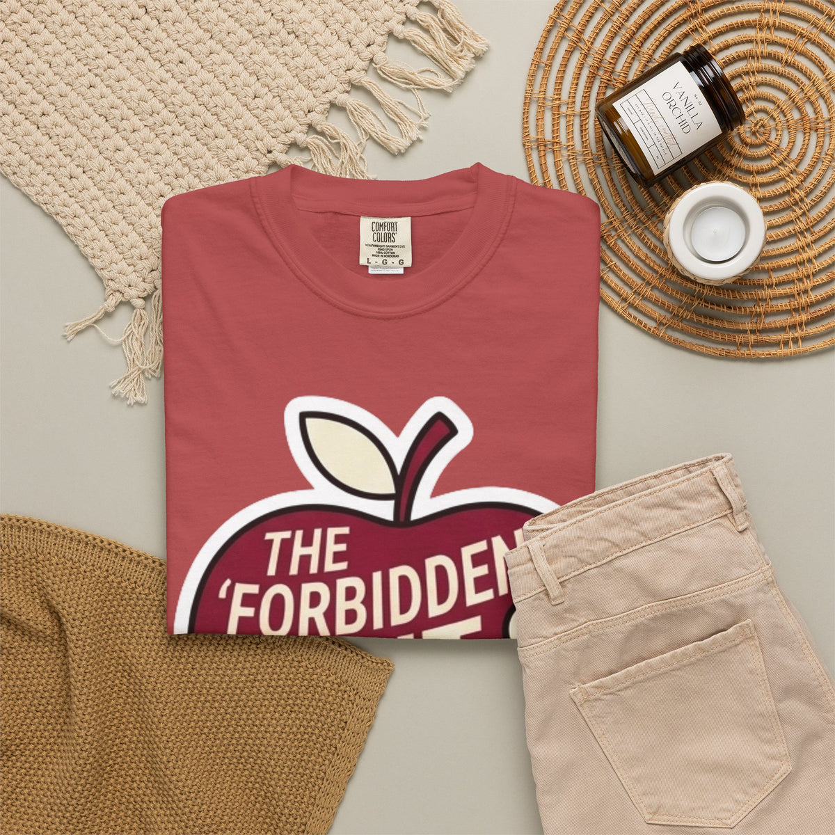 "Good Book Series Forbidden Fruit Tasted Better" Unisex Garment-Dyed Tee