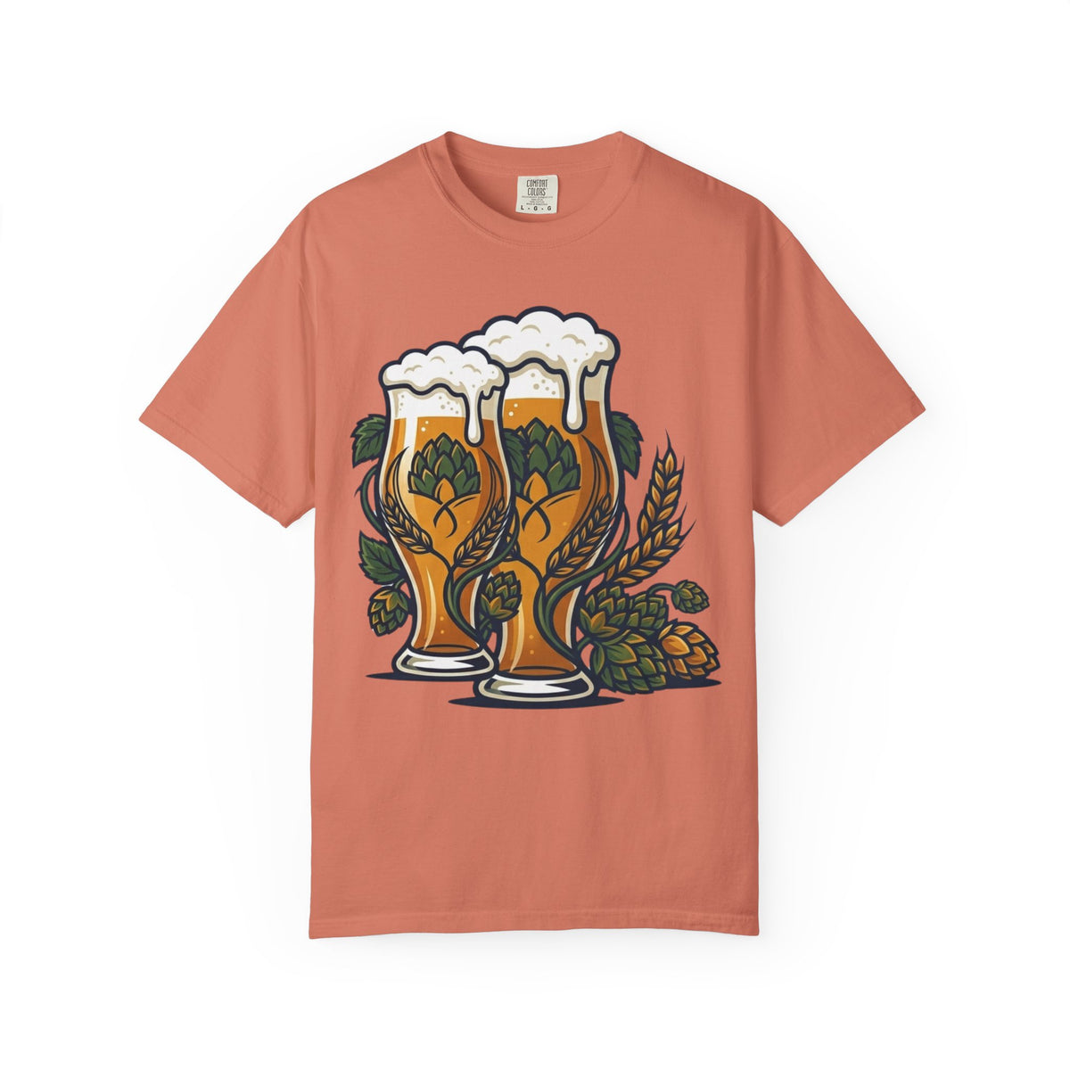 Color: Terracotta | Beer Unisex Garment-Dyed Tee