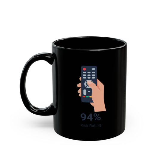 "Peak Bing Risk" Black Ceramic Mug — Graphic