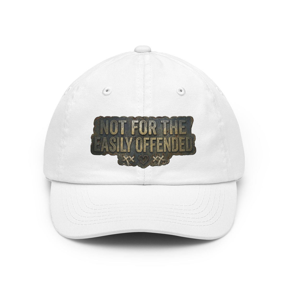 Color: White | Fair Warning Label | Dad Hat — AttitudeShirts