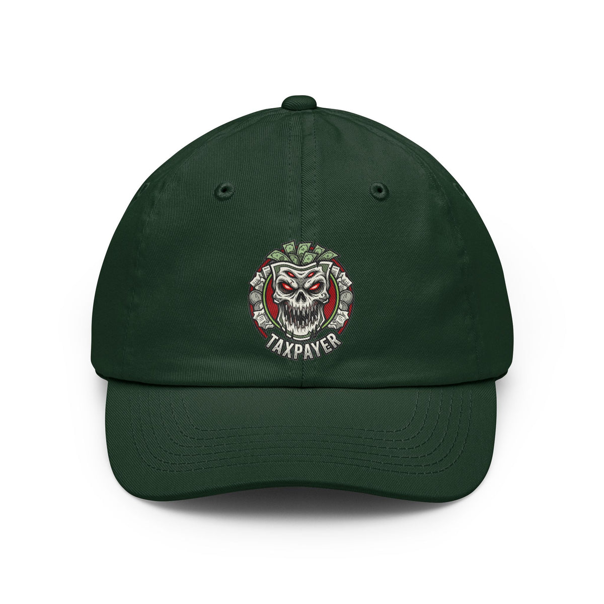 Color: Forest Green | Horror of Taxes Dad Hat — Graphic