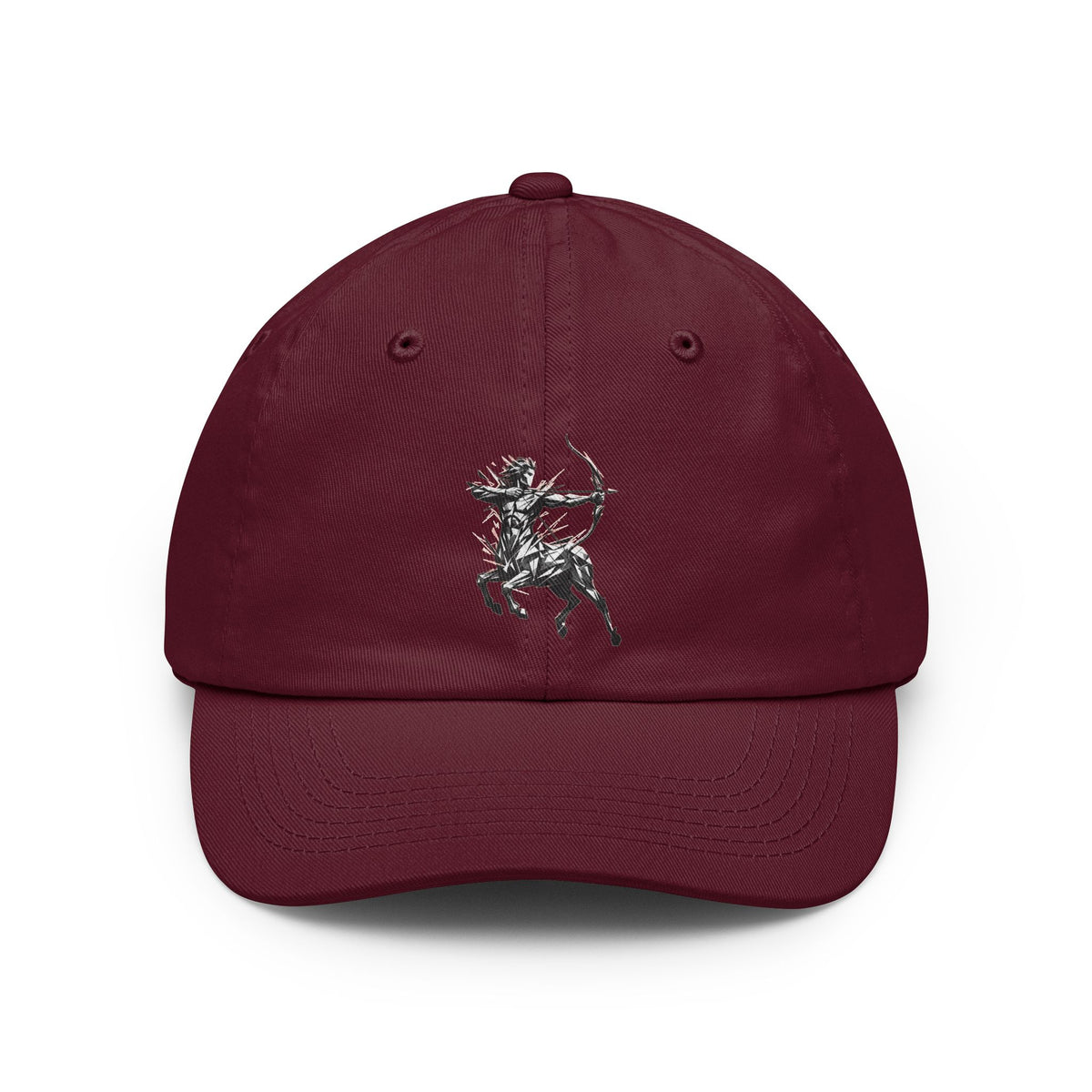 Color: Maroon | Sagittarius The Archer Centaur Dad Hat — Graphic