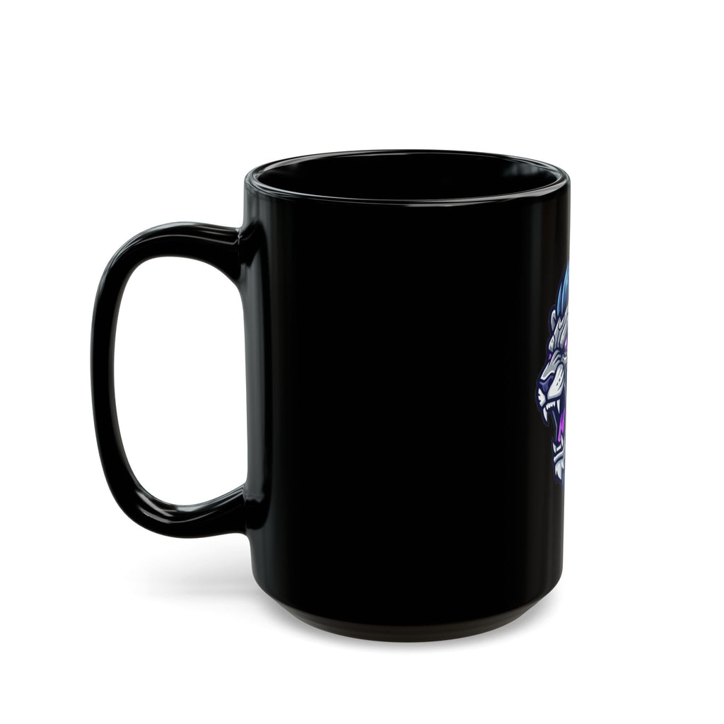 "Cyber Lion" Black Ceramic Mug — Graphic