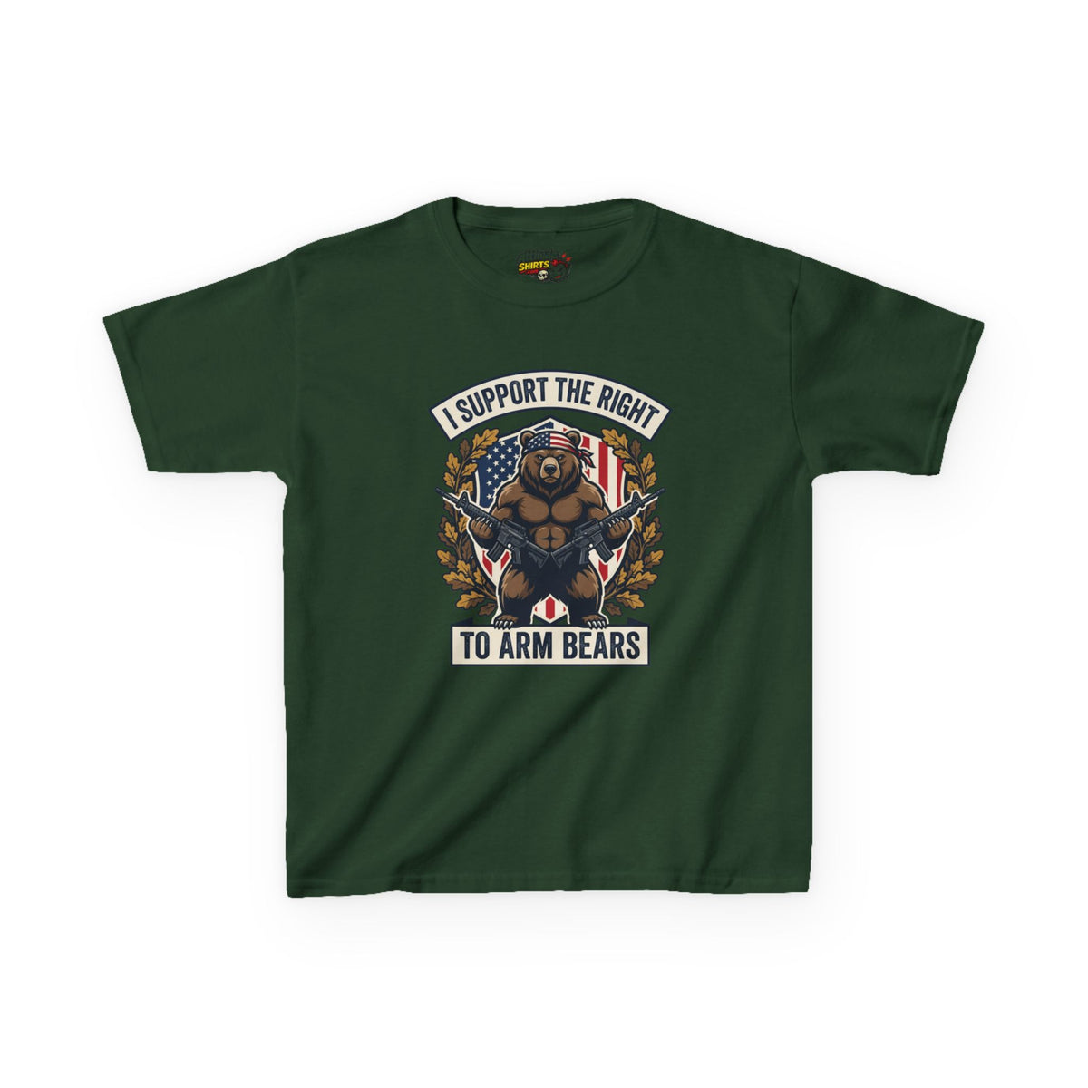 Kids T‑Shirt — "I Support The Right To Arm Bears" Patriotic Bear Graphic Tee