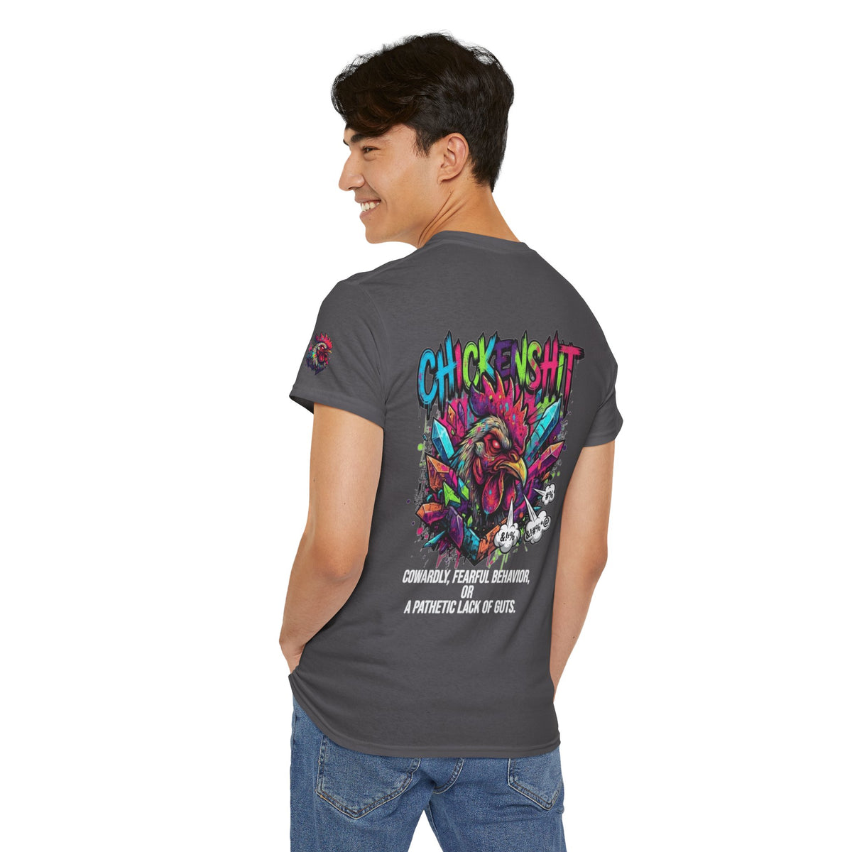 Color: Charcoal | Chickenshit Premium Graphic Tee