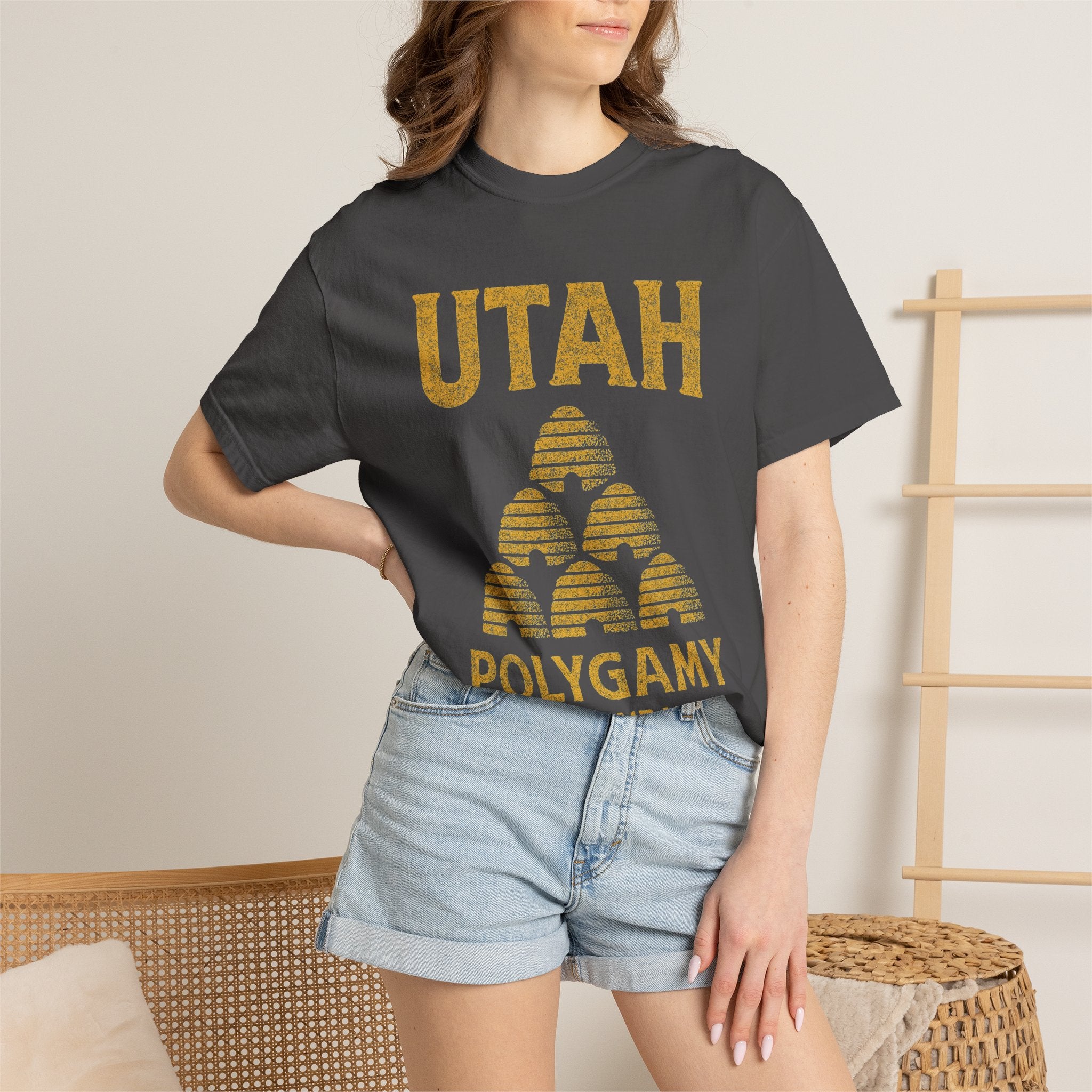 "Utah Polygamy - When One Isn't Enough" Unisex Garment-Dyed T-shirt