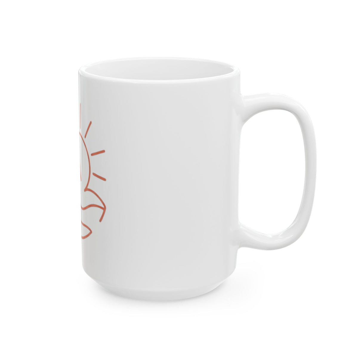 "Sun" White Ceramic Mug