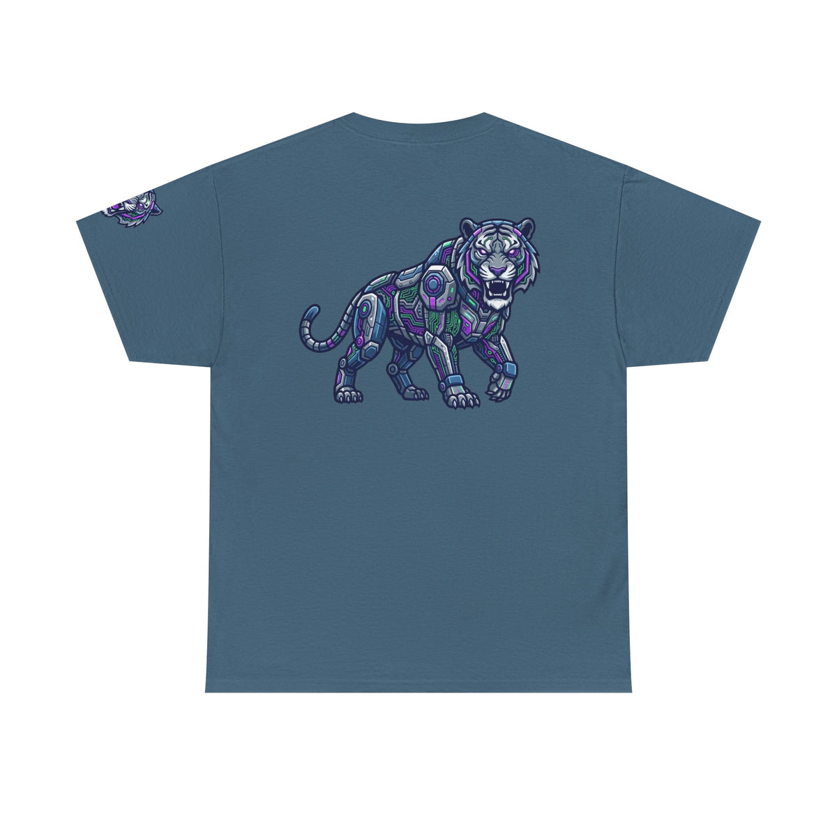 Color: Indigo Blue | Cyber Tiger Premium Graphic Tee