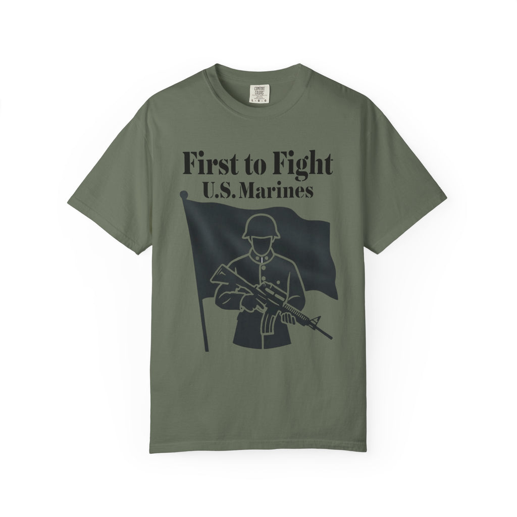 "First to Fight" Unisex Garment-Dyed T-shirt