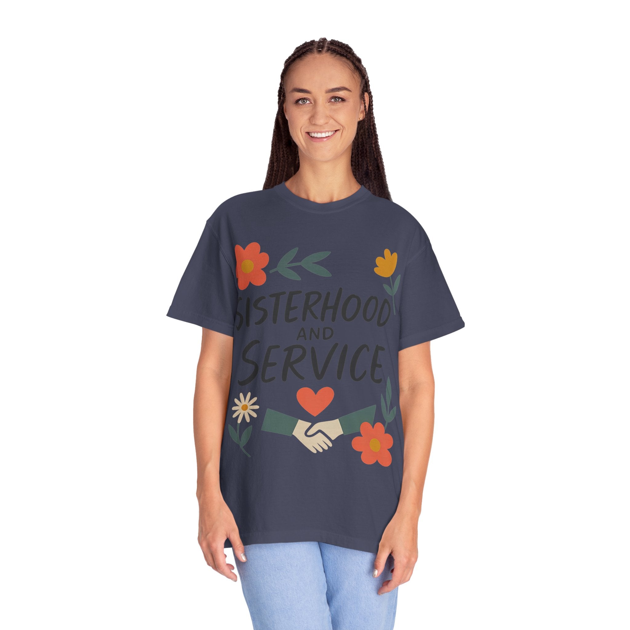 "Sisterhood and Service" Unisex Garment-Dyed T-shirt